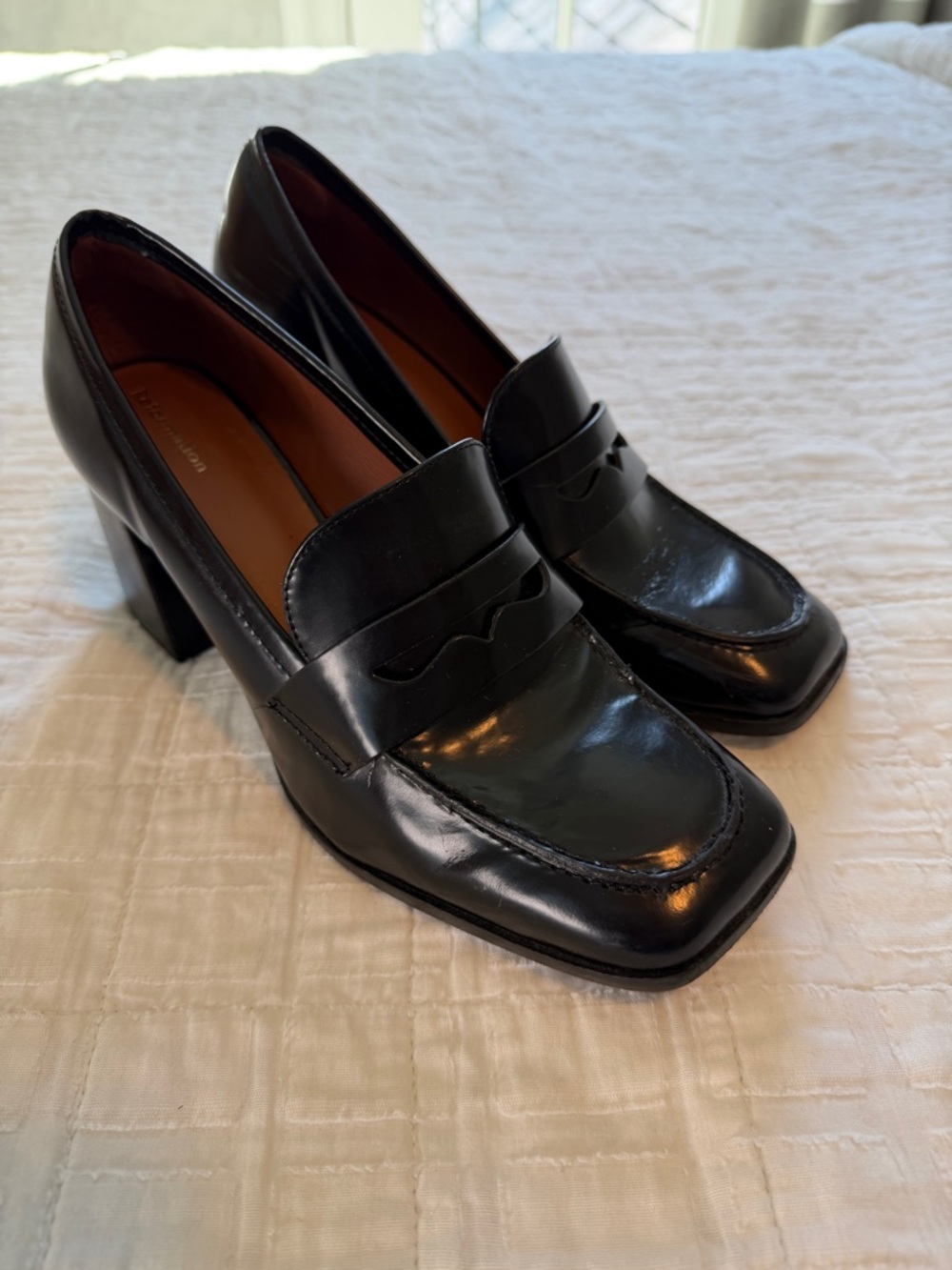 Reformation Nadine Heeled Loafers Black 8